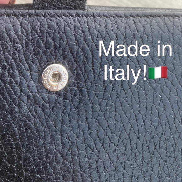 Burberry Leather Long Wallet🖤BLACK🖤Embossed/Bifold+envelope pouch🔥made🇮🇹EUC - Picture 5 of 16